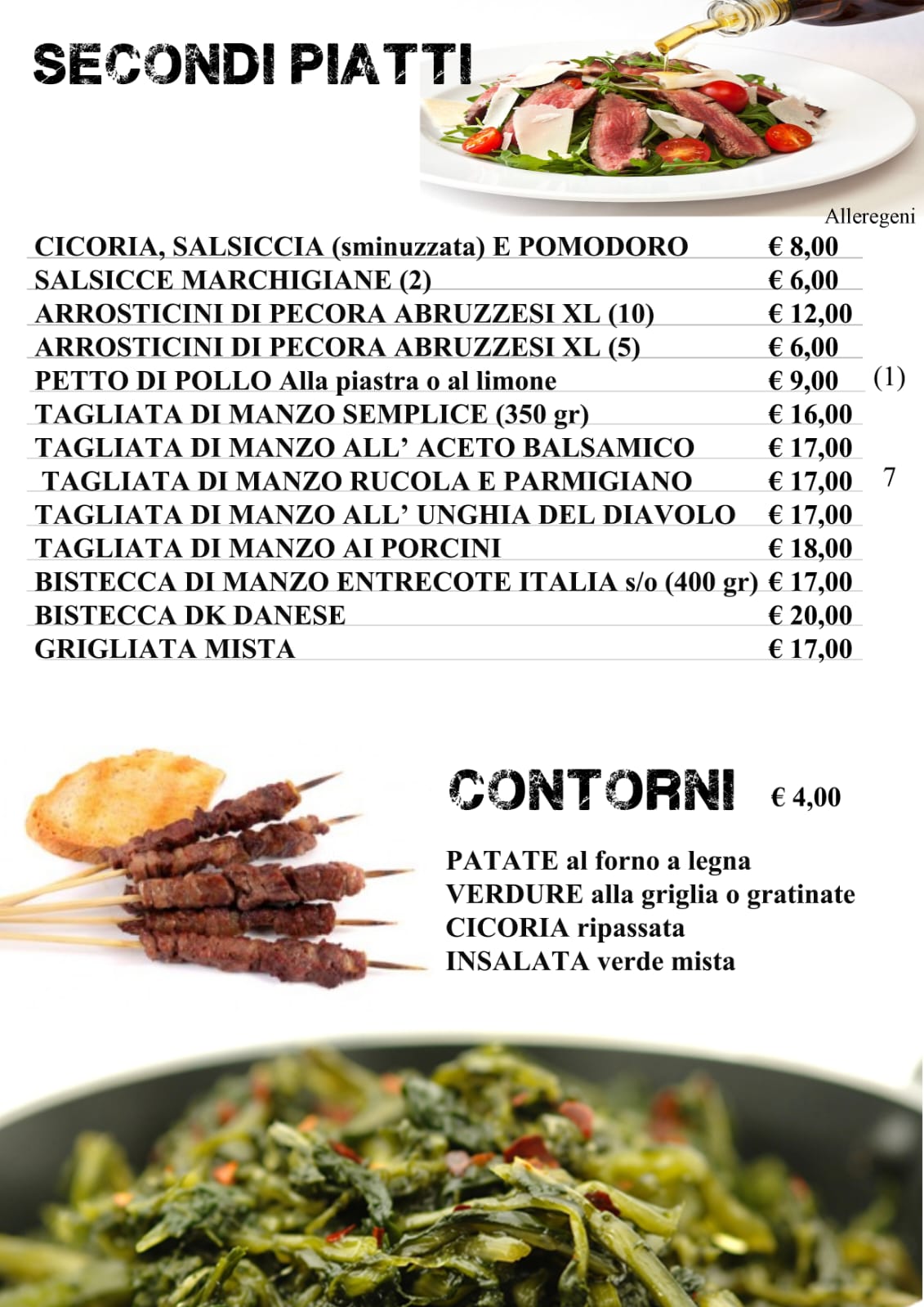 Menu Secondi Piatti Locanda Blues